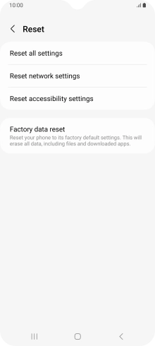 Press Factory data reset.