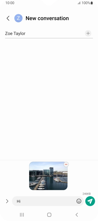 Press the send icon when you've finished your MMS.