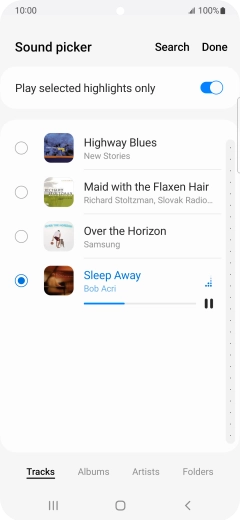 Once you've found a ring tone you like, press Done.