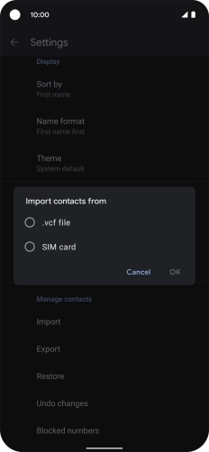 Press SIM card.