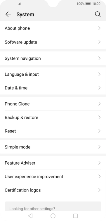 Press Software update. If a new software version is available, it's displayed. Follow the instructions on the screen to update the phone software.