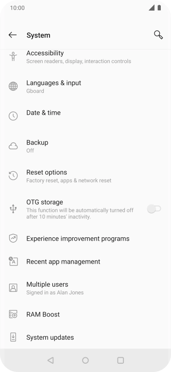 Press System updates. If a new software version is available, it's displayed. Follow the instructions on the screen to update the phone software.