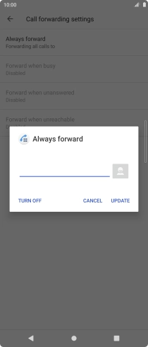 Press TURN OFF.