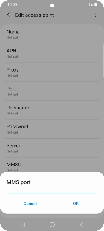 Key in 8080 and press OK.