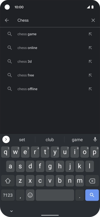 Key in the name or subject of the required app and press the search icon.