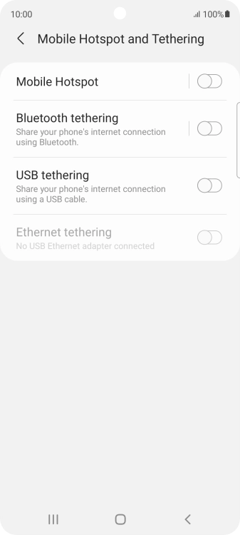 Press Mobile Hotspot.