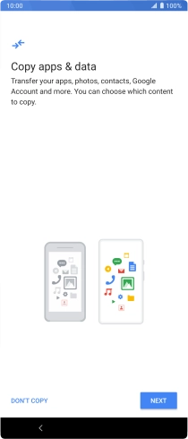 You can transfer the contents of another phone to your phone when it's activated for the first time and after a factory reset. When this screen is displayed, your phone is ready to transfer contents from another phone.