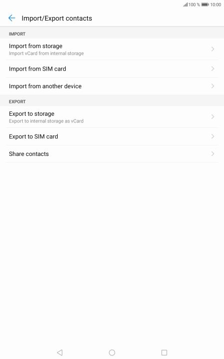 Press Import from SIM card.
