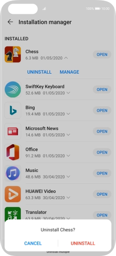 Press UNINSTALL.