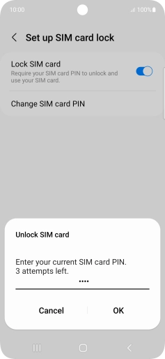 Key in your PIN and press OK. The default PIN is 1111.