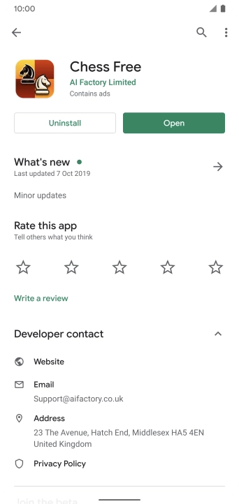 Press Uninstall.