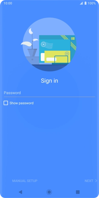 Press Password and key in the password for your email account.