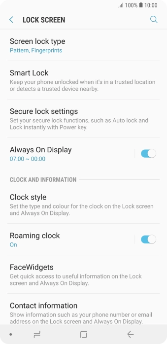 Press Screen lock type and key in the additional phone lock code you created earlier.