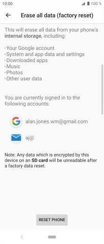 Press RESET PHONE.