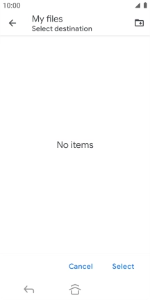 To create a new folder, press the new folder icon and follow the instructions on the screen to create a new folder.