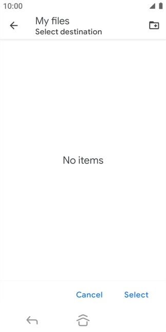 To create a new folder, press the new folder icon and follow the instructions on the screen to create a new folder.