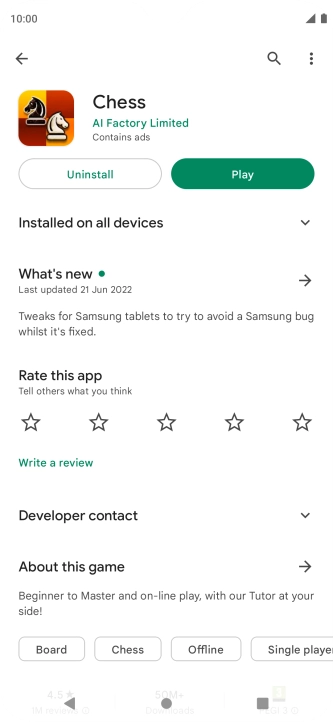 Press Uninstall.