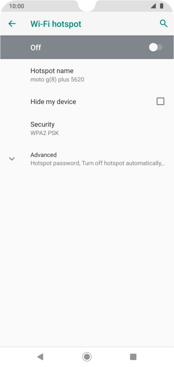 Press Hotspot name.
