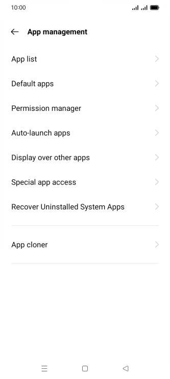 Press App list.