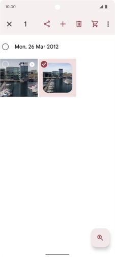 Press the required pictures or video clips to add them.