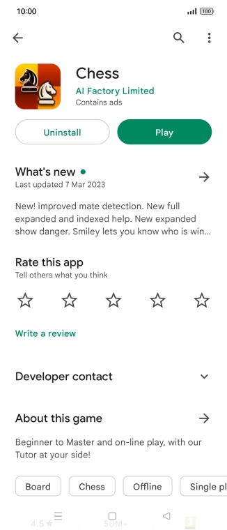 Press Uninstall.