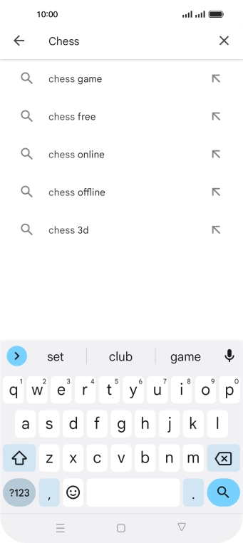 Key in the name or subject of the required app and press the search icon.