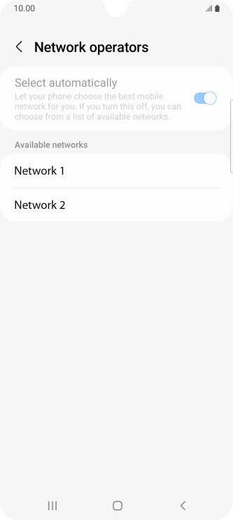 Press the required network.