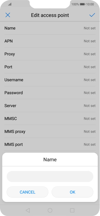 Key in EE Internet and press OK.