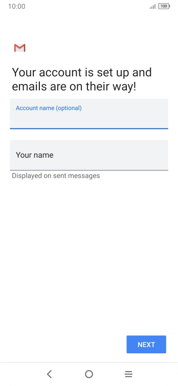 Press Your name and key in the required sender name.