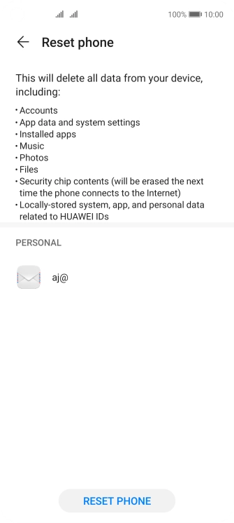 Press RESET PHONE.