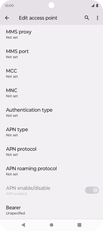 Press MMS proxy.