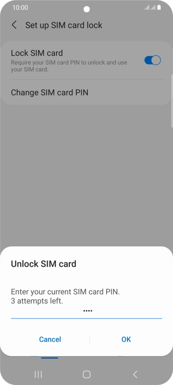 Key in your PIN and press OK. The default PIN is 1111.