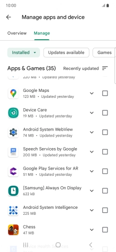 Press the required app.