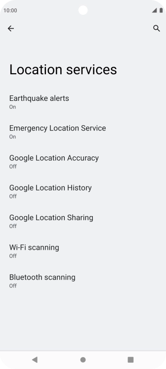 Press Google Location Accuracy.