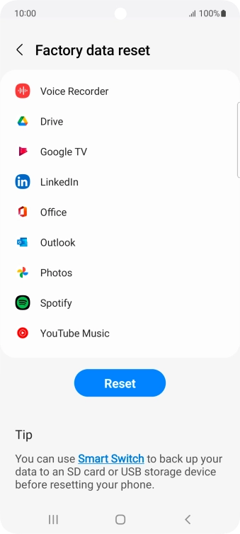 Press Reset.