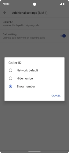 Press Show number to turn on caller identification.