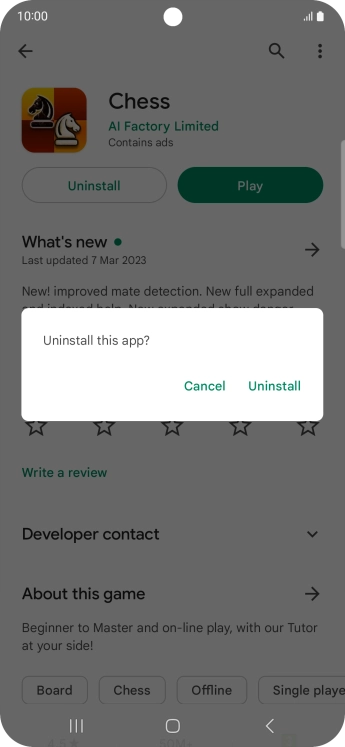 Press Uninstall.