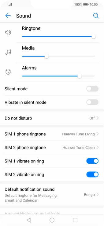 Press SIM ‹› phone ringtone.