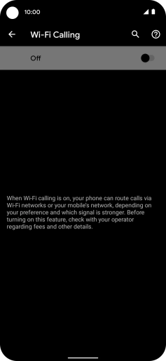 Press the indicator to turn the function on or off.