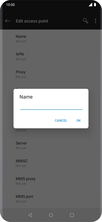 Key in EE Internet and press OK.