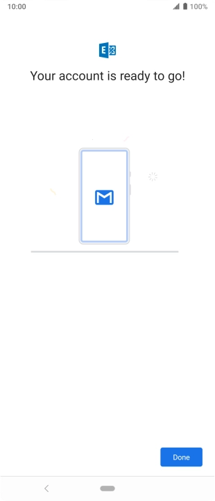 If this screen is displayed, you email account has been recognised and set up automatically. Follow the instructions on the screen to key in more information and finish setting up your phone.