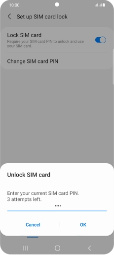Key in your PIN and press OK. The default PIN is 1111.