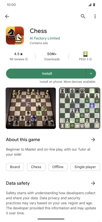 Press Install and follow the instructions on the screen to install the app.