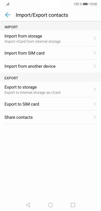Press Import from SIM card.