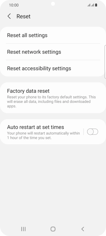 Press Factory data reset.