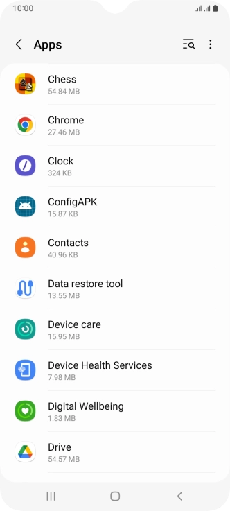 Press the required app.