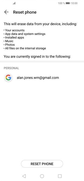 Press RESET PHONE.