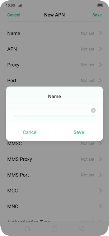 Key in EE Internet and press Save.