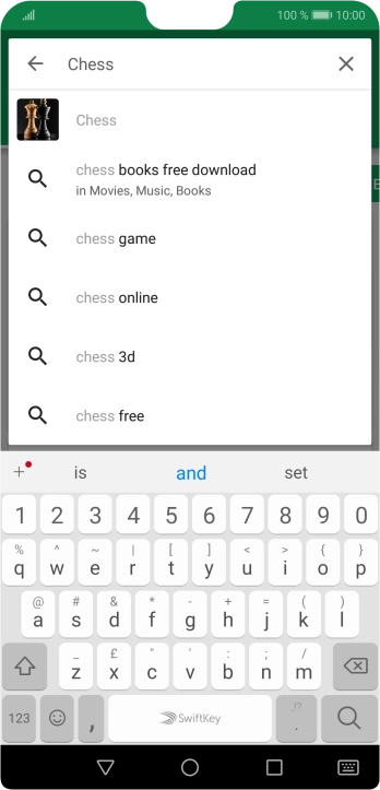 Key in the name or subject of the required app and press the search icon.