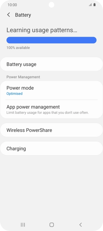 Press Power mode.